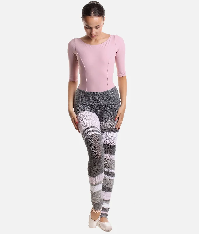 High Waist Striped Knitted Pants, Ballet Warm-up - 5161 Comfy Athletic Pants