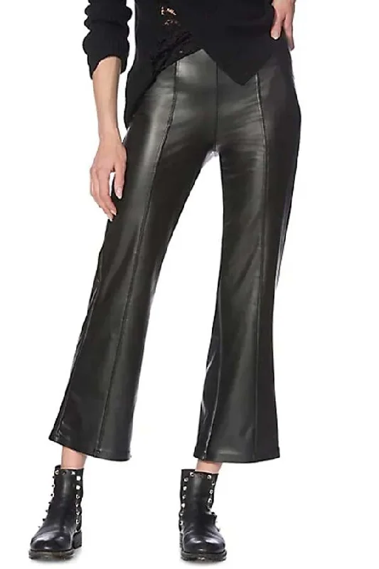 HUE Faux Leather Cropped Pants Formal Stretch Pants