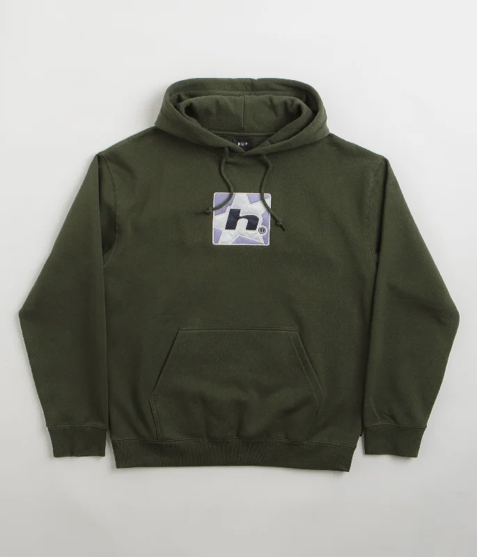 HUF H Star Hoodie - Hunter Green Hoodie with Full-Zip Functional Layering