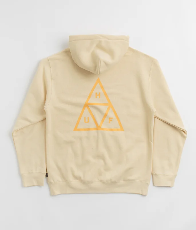 HUF Set Hoodie - Wheat Hoodie with Ribbed Hem Stretchable Secure