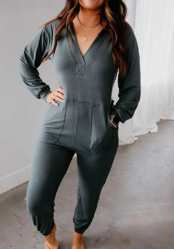 Marty Hooded Lounge Jumpsuit Hoodie with Drop Shoulder Relaxed Streetwear