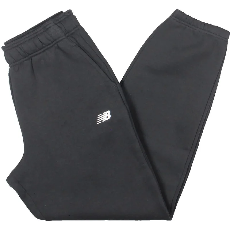 New Balance Womens Cotton Blend Elastic Trim Jogger Pants Formal Slim Pants