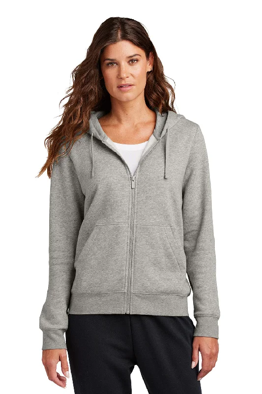 Nike Womens Club Fleece Full Zip Hooded Sweatshirt Hoodie w/ Pockets - Heather Dark Grey - New Hoodie with V-Neck Classic Versatile