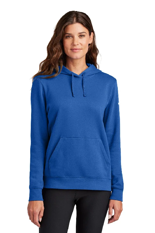 Nike Womens Club Fleece Hooded Sweatshirt Hoodie w/ Pouch Pockets - Game Royal Blue - New Zip Hoodie Drawstring Kangaroo Pocket