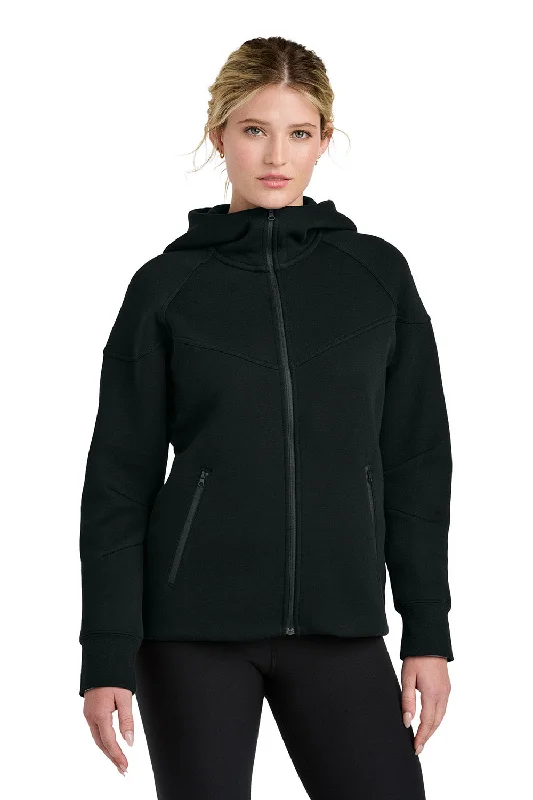 Nike Womens Tech Fleece Full Zip Hooded Sweatshirt Hoodie w/ Pockets - Black - New Hoodie with Emblem Brand Identity