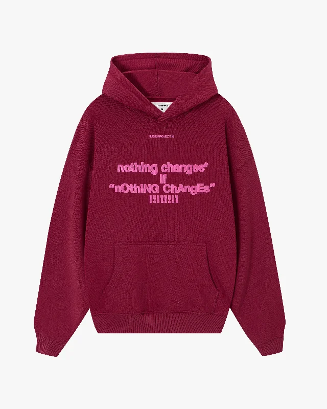 fActs?* HOODIE BURGUNDY Hoodie with Pastel Soft Subtle