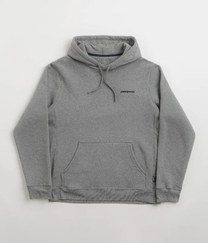 Patagonia Fitz Roy Icon Uprisal Hoodie - Gravel Heather Hoodie with Belted Waist Structured Tailored