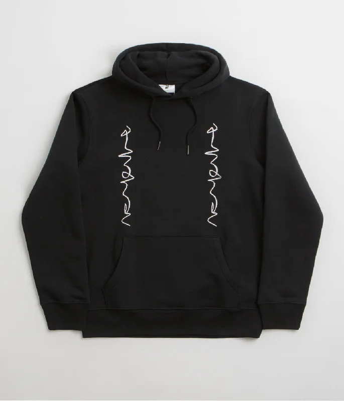 Poetic Collective Crayon Chain Hoodie - Black Hoodie with Cropped Fit Short Trendy