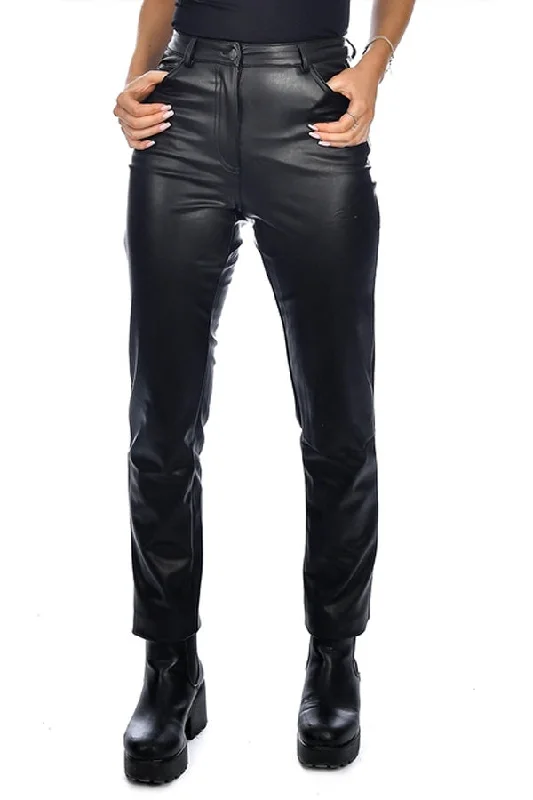 RD Style Kennedy Vegan Leather Cropped Pant Fashionable Work Pants