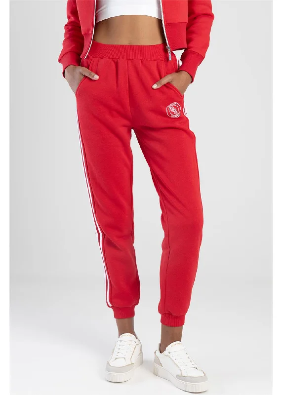 Sissyboy Ps30373 Branded College Track Pants  Red Relaxed Linen Pants