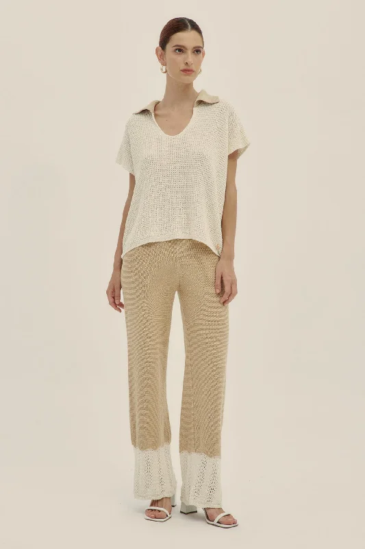 Lu Knit Pants Latte Casual Track Pants