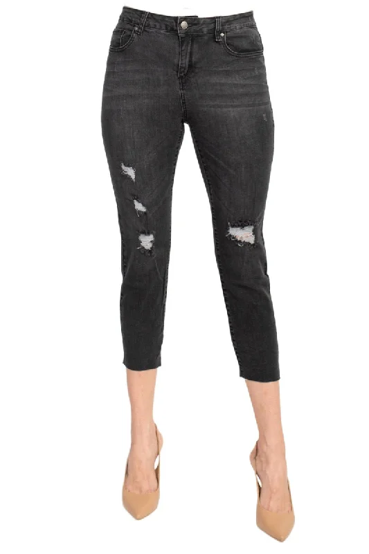 Velvet Heart Mid Waist Stretch Button & Zipper Closure Denim Pants with Pockets Chic Faux Leather Pants