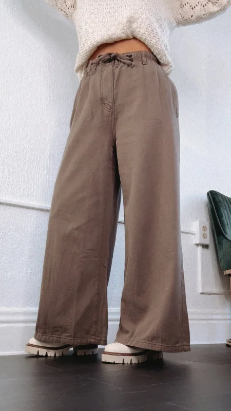 Wesley Washed Wide Leg Pants, Ash Formal Slim Pants