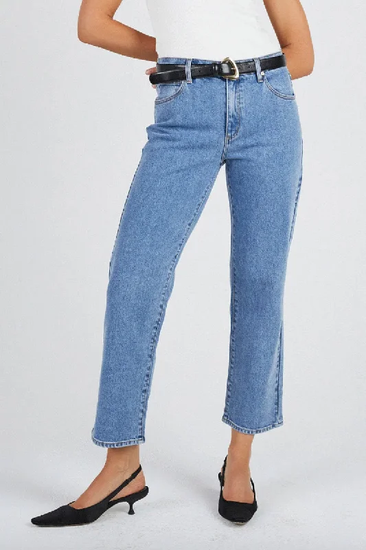 Abrand - A 95 Straight Crop Grete Recycled Jean, Mid Vintage Indigo Casual Straight-Leg Jeans