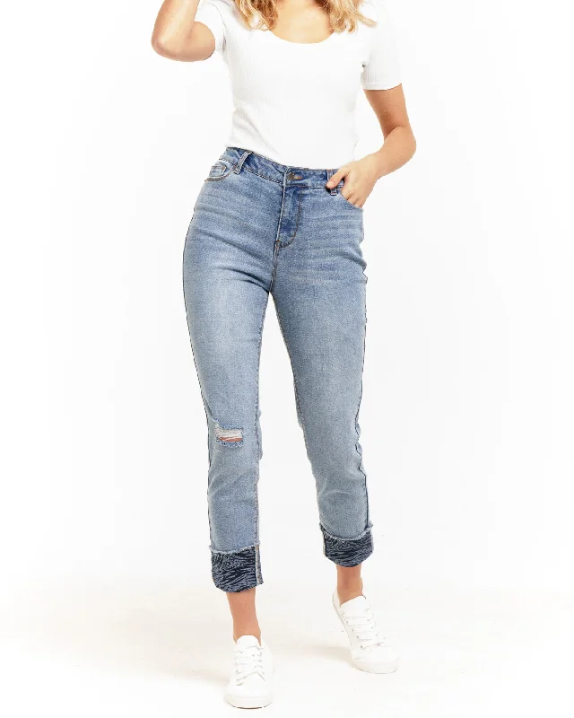 Betty Basics Remi Denim Jean Steel blue Stylish Bootcut Denim Jeans