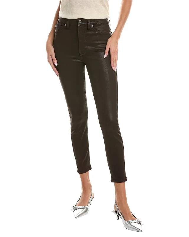 7 For All Mankind High-Waist Chocolate Coated Ankle Skinny Jean Fashionable Mom Jeans