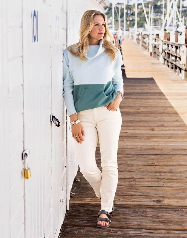 Carson Jean: Ecru Comfortable Jogger Style Jeans