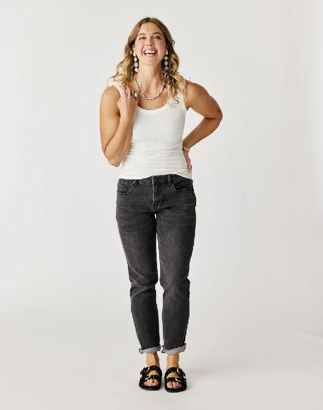 Carson Jean: Washed Black Cozy Wide-Legged Jeans