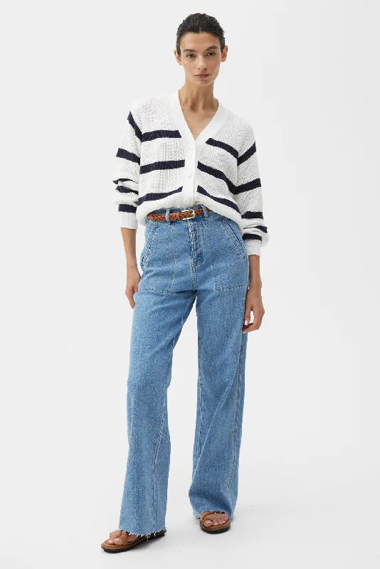 CLOVELLY DENIM JEAN Chic Faded Blue Jeans