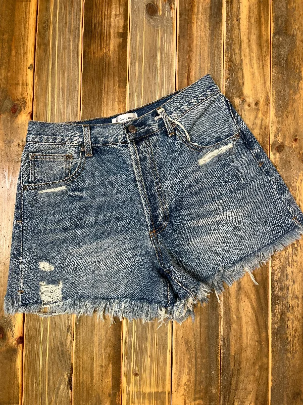 Denim Blue Jean Baby Short Fashionable Raw Edge Jeans