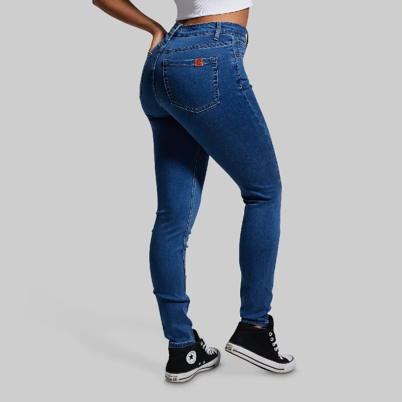 FLEX Stretchy High-Rise Skinny Jean (Mid Wash) Stylish High-Waisted Denim