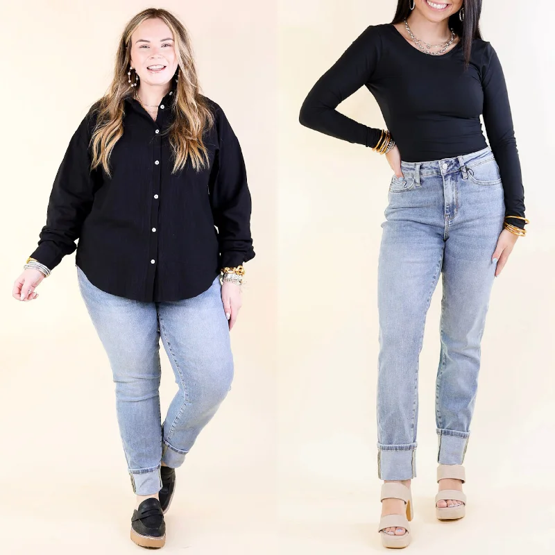 Judy Blue | Easygoing Essentials High Waisted Boyfriend Jean in Vintage Medium Wash Comfortable Faded High-Rise Jeans