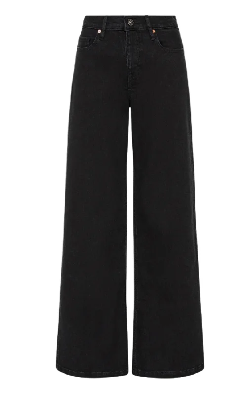 Mia Mid Wide Leg Jean - Black Elegant High-Waisted Flared Jeans