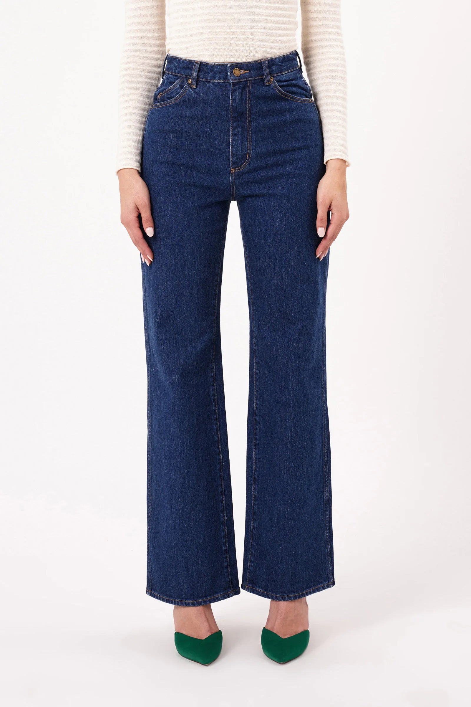 Rollas - Heidi Jean, Dark Stone Cozy Tencel Blend Denim Jeans