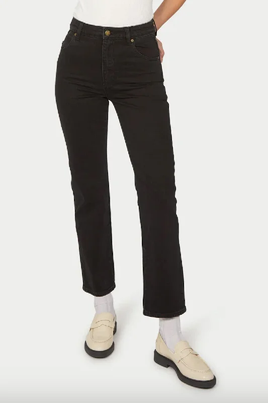 Rollas - Original Straight Jean, Comfort Jet Black Cozy Relaxed Fit Jeans