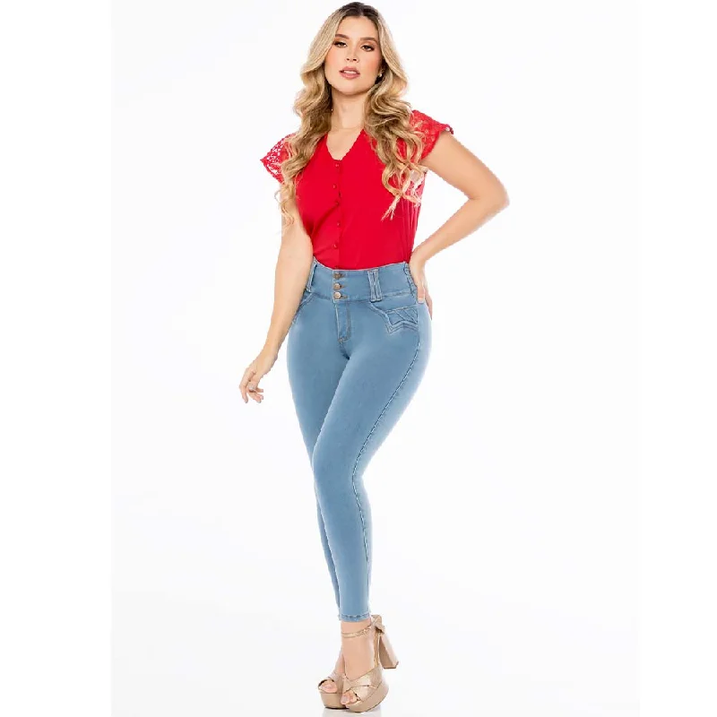 Skinny Blue Jean for women - J82327 Comfortable Full-Length Denim Jeans