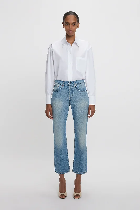 Victoria Mid-Rise Jean In Light Blue Stylish Bootcut Denim Jeans