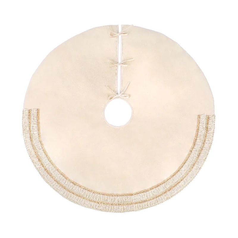 52 in. HGTV Home Collection Fringe Detail Tree Skirt, Off White chiffon skirt airy