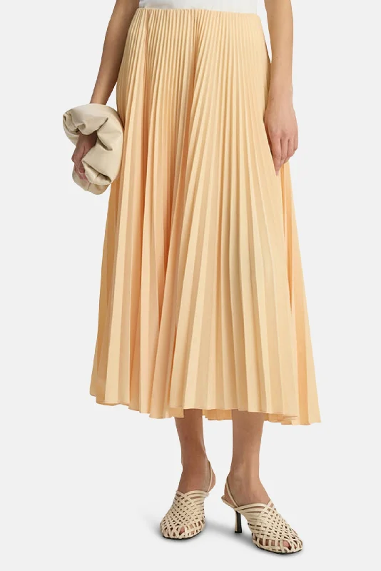 Tatum Pleated Midi Skirt Au Lait corduroy skirt durable