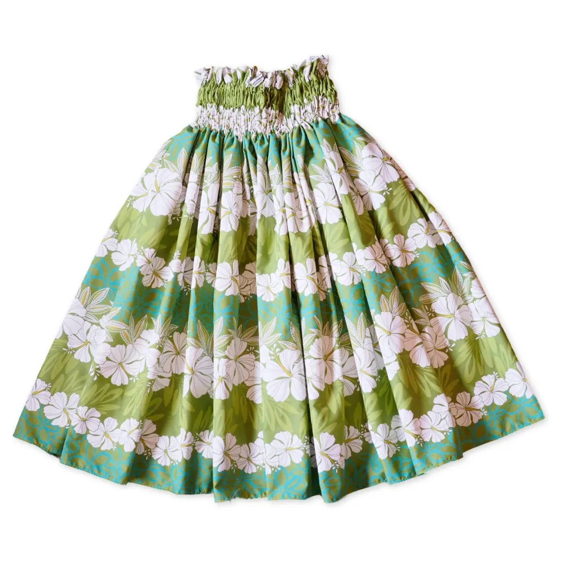 Aloha Lei Green Single Pa'u Hawaiian Hula Skirt lace skirt intricate