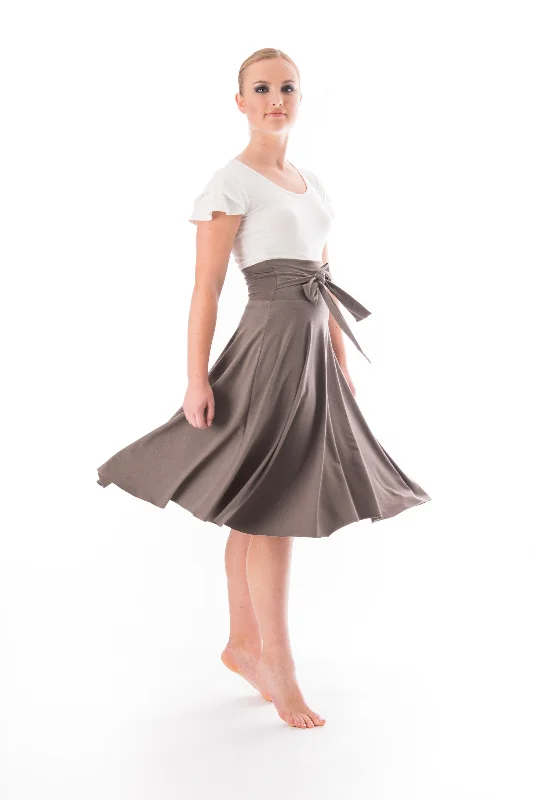 Andrea bamboo and organic cotton jersey midi circle skirt with a built in tie belt corduroy skirt cozy