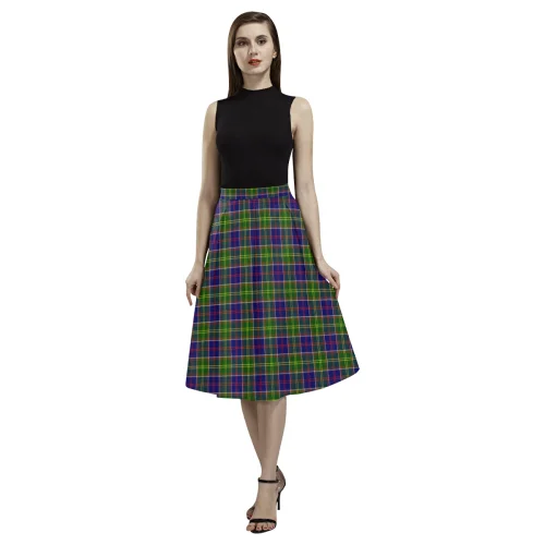 Ayrshire District Tartan Aoede Crepe Skirt slim fit skirt