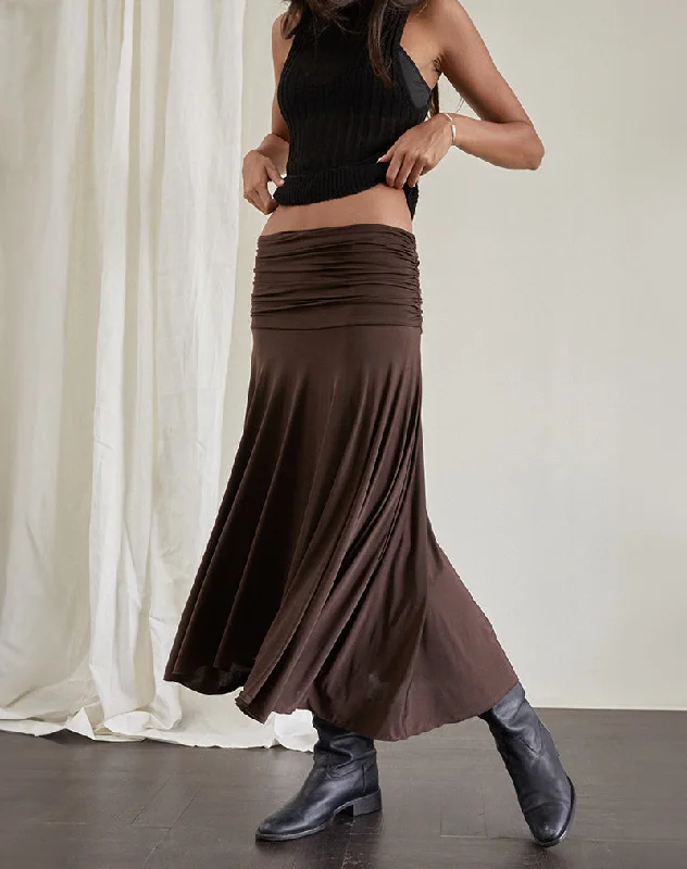 Delta Midi Skirt in Slinky Chocolate relaxed fit skirt