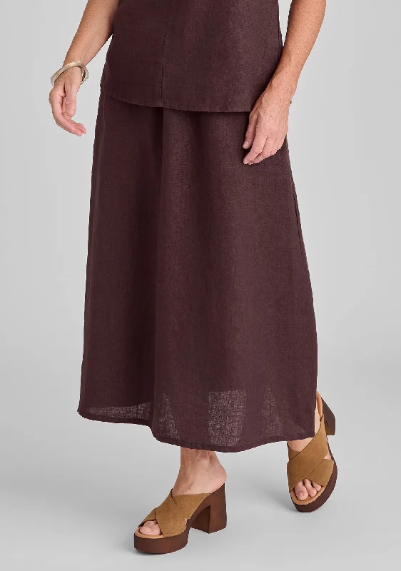 Go To Skirt - Linen Maxi Skirt asymmetrical skirt cut