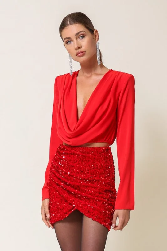 Hurley Sequin Skirt Scarlet chiffon skirt flowing