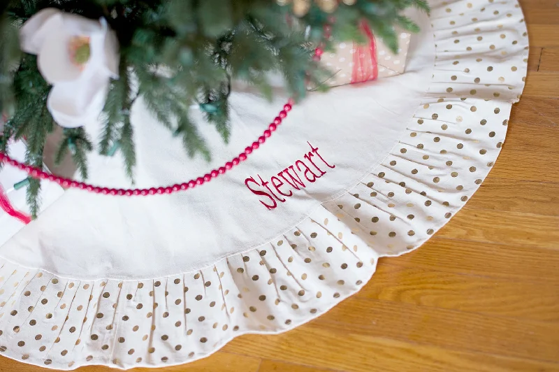 Juco Natural & Gold Dot Holiday Tree Skirt seamless skirt comfort