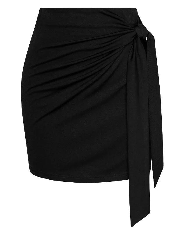 KK Women Plaided Skirt Casual Elastic Waist Mid-Thigh Length Bodycon Skirt silk skirt smooth