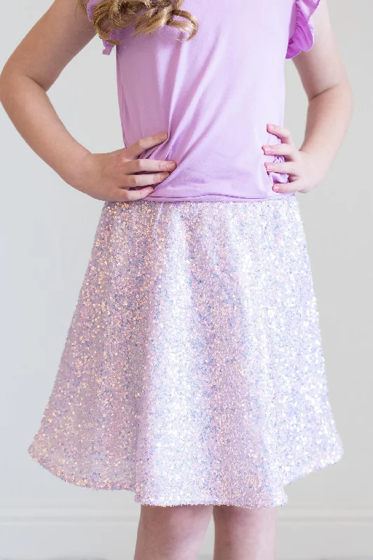 SALE Lavender Sequin Twirl Skirt corduroy skirt cozy