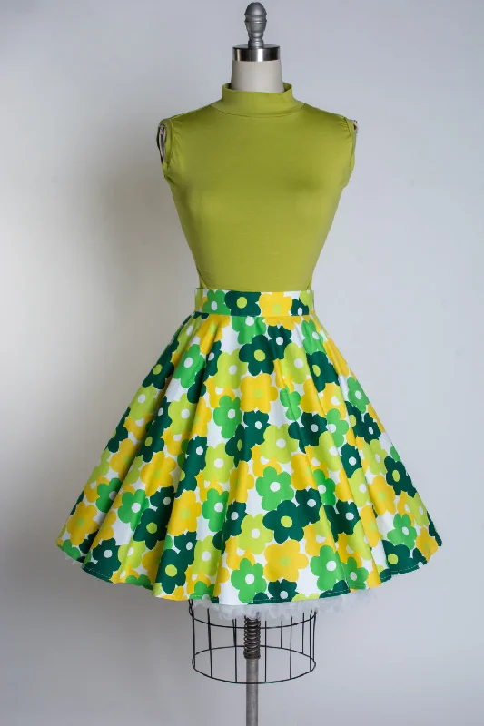 MB Circle Skirt - Pop Flower, Green *sale maxi skirt elegant