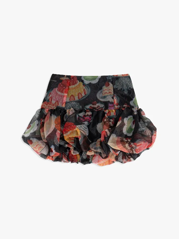 Scarlett Bubble Skirt - Dessert Table silk skirt lustrous