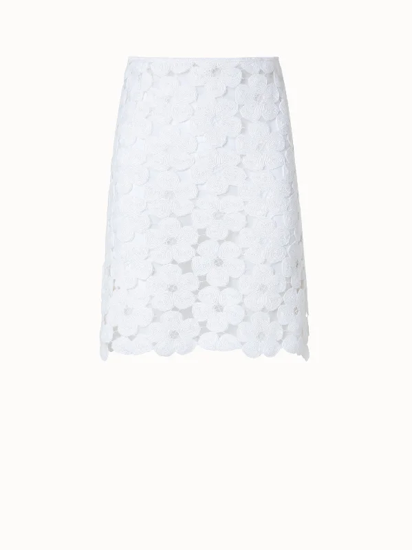 Short Skirt with Anemone Embroidery ruffled skirt detail