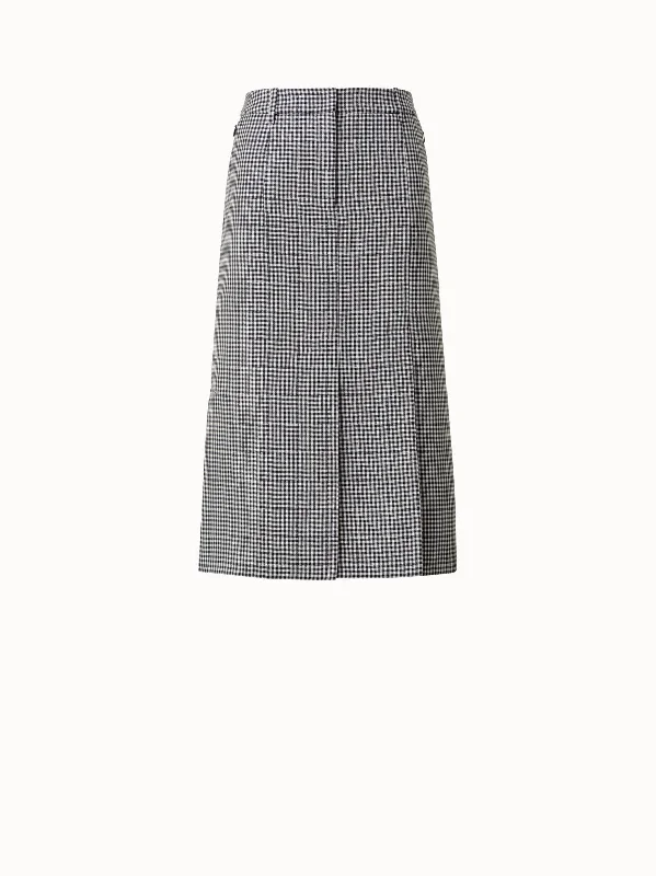 Wool Double-Face Vichy Skirt chiffon skirt flowing