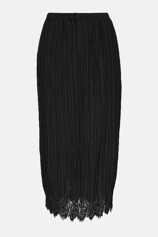 Pleated Skirt Black velvet skirt plush